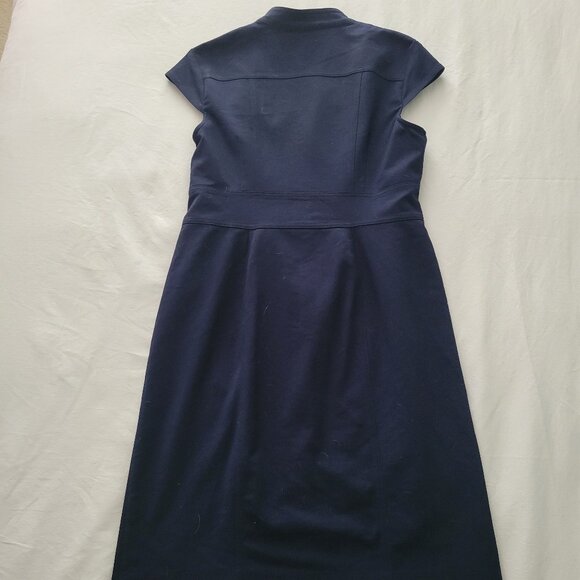 Belted New York & Company Navy Button Down - Picture 8 of 10